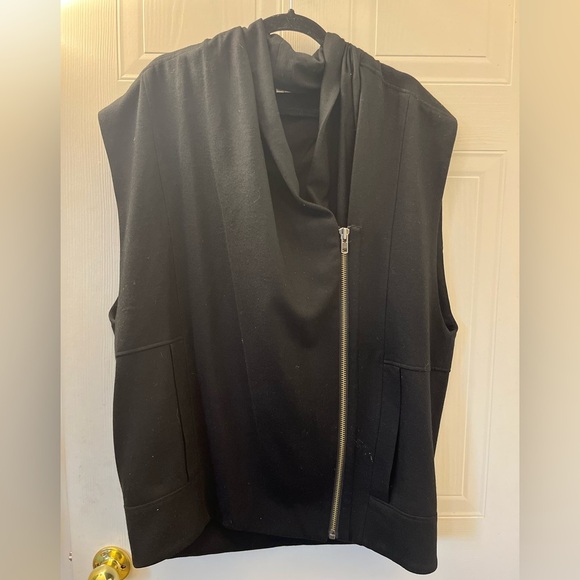 HELMUT LANG Sonar Wool Dropped Shoulder Vest in Black - Picture 4 of 16